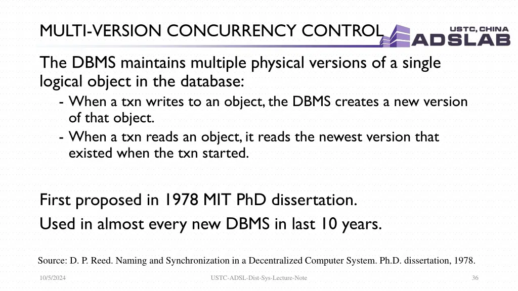 multi version concurrency control