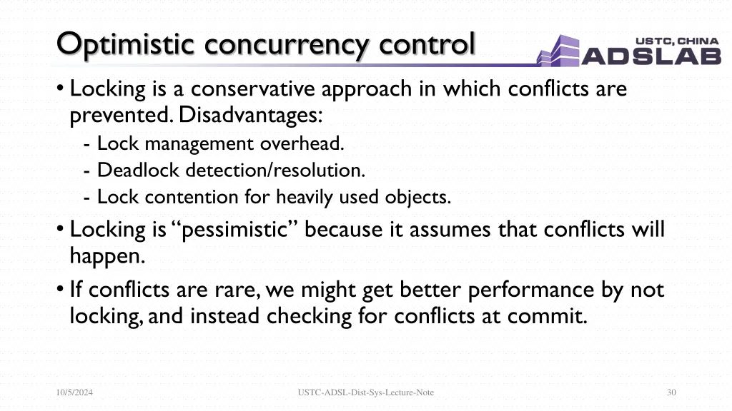 optimistic concurrency control locking