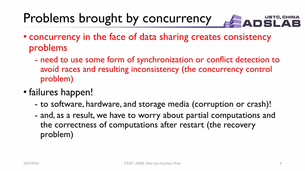 problems brought by concurrency concurrency