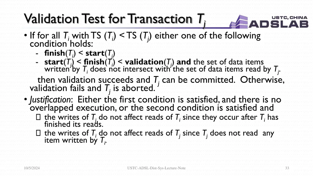 validation test for transaction