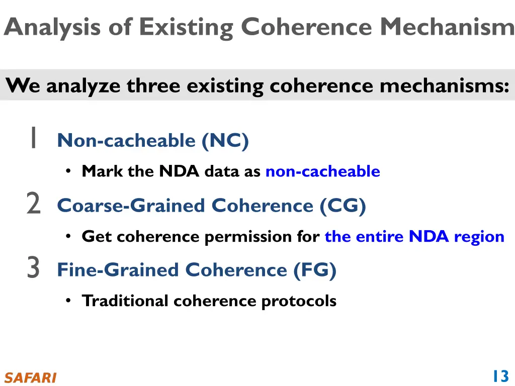 analysis of existing coherence mechanism