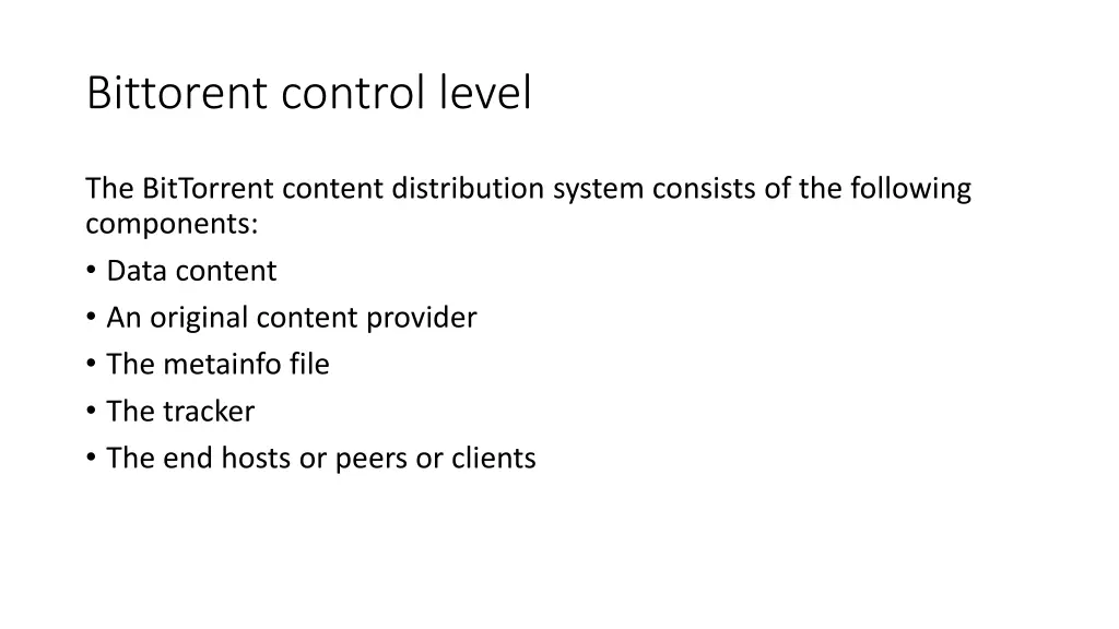 bittorent control level