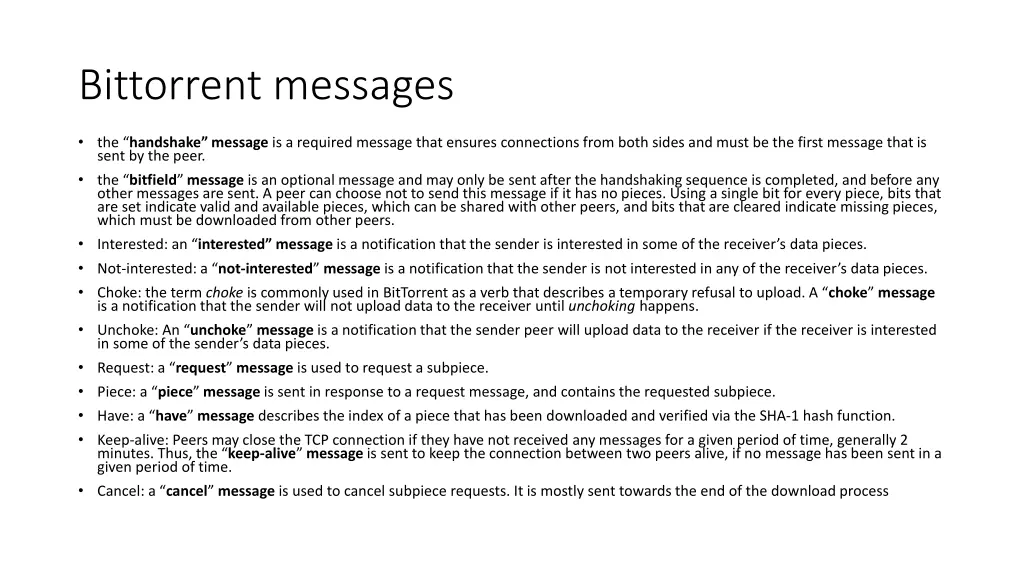 bittorrent messages