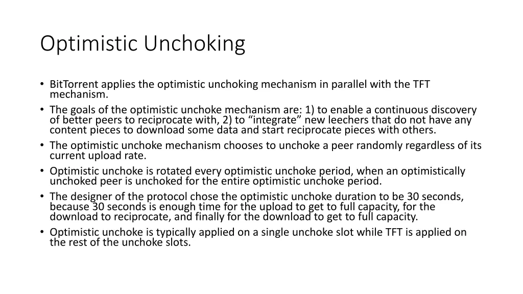 optimistic unchoking