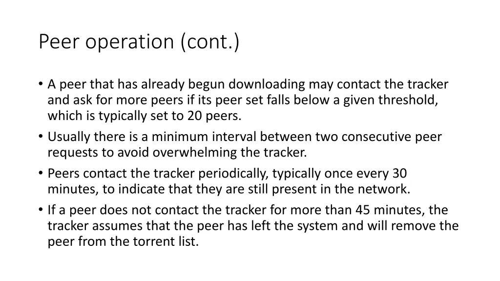 peer operation cont