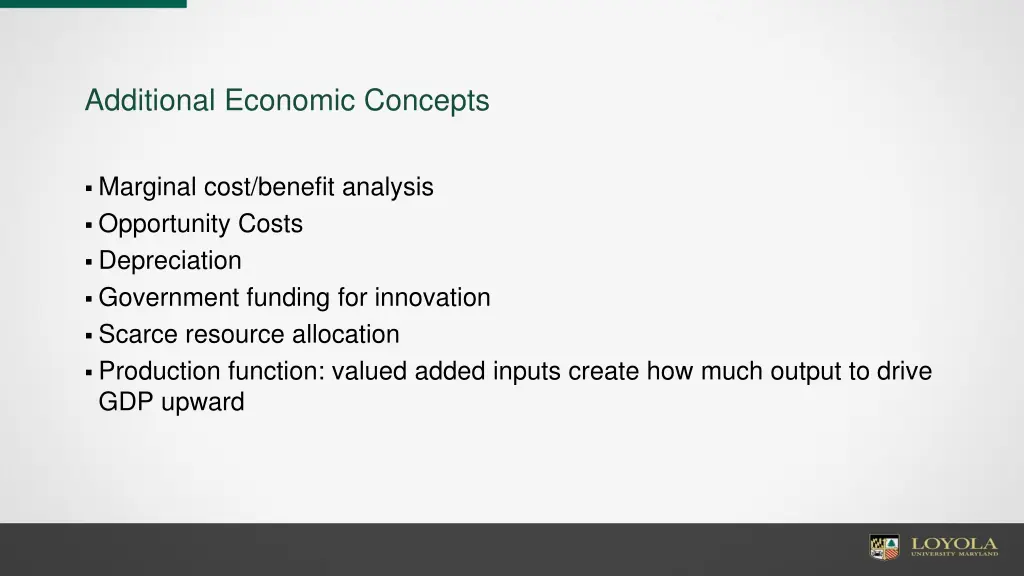 additional economic concepts