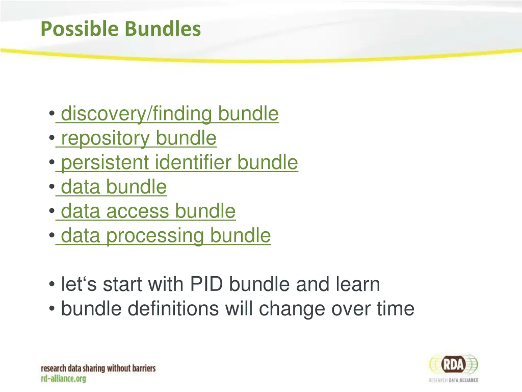 possible bundles