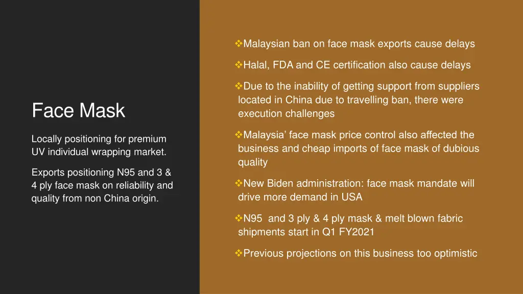 malaysian ban on face mask exports cause delays