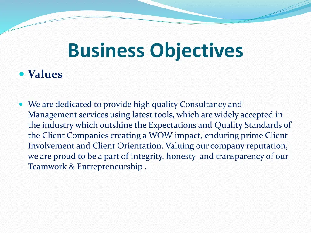 business objectives 2