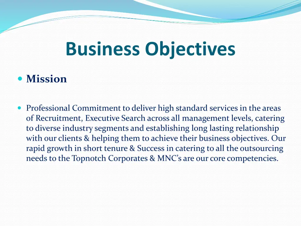 business objectives