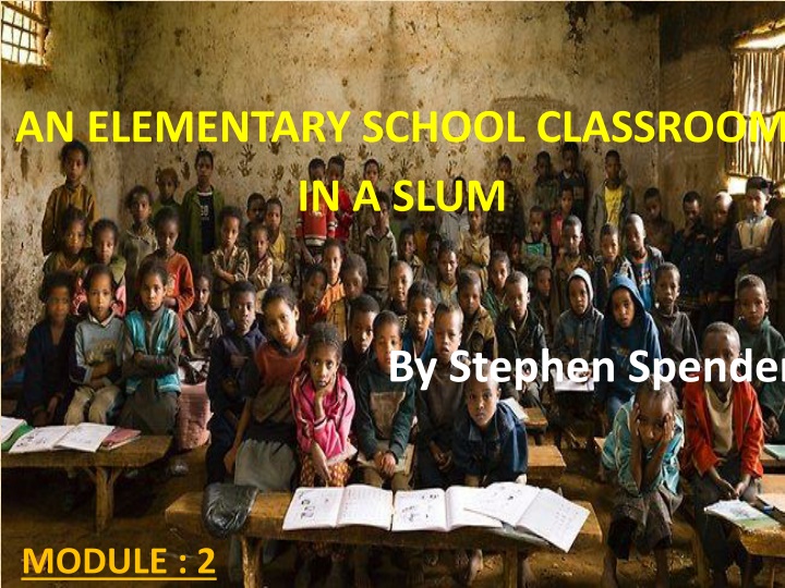 an elementary school classroom in a slum