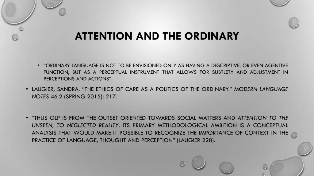 attention and the ordinary 1