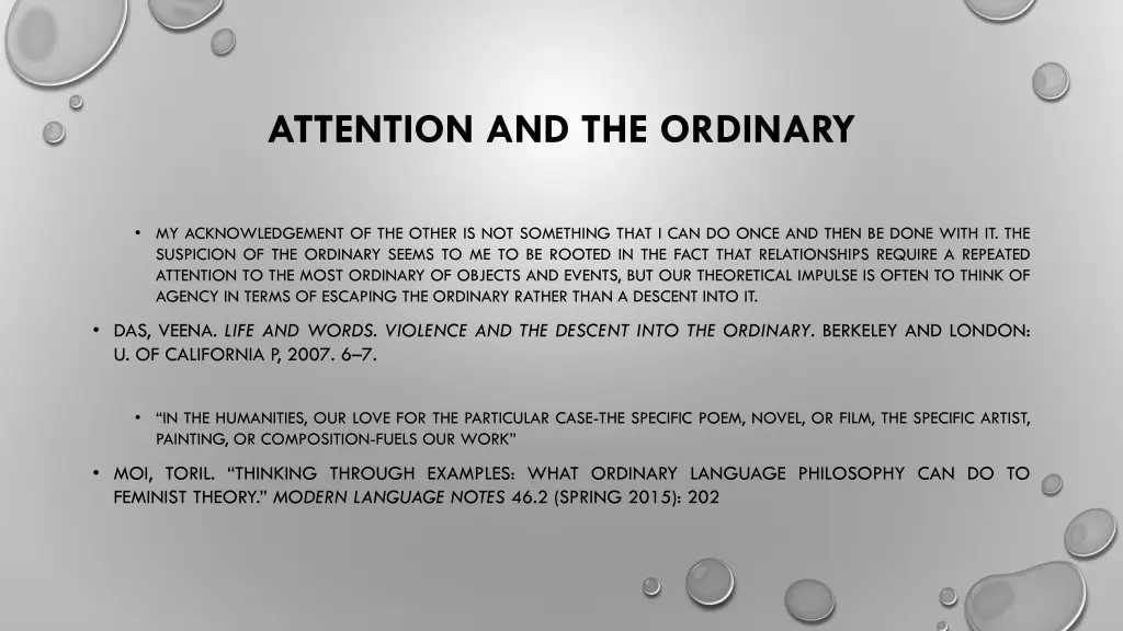 attention and the ordinary 2