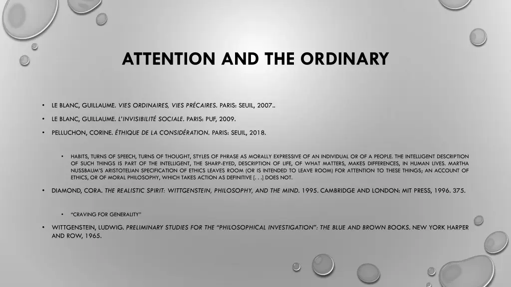 attention and the ordinary