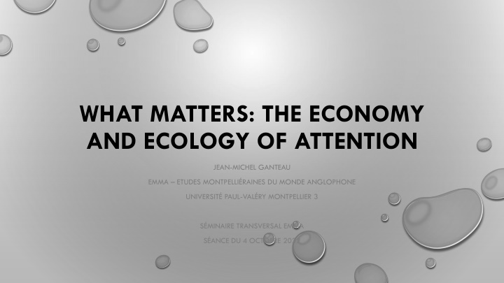 what matters the economy and ecology of attention