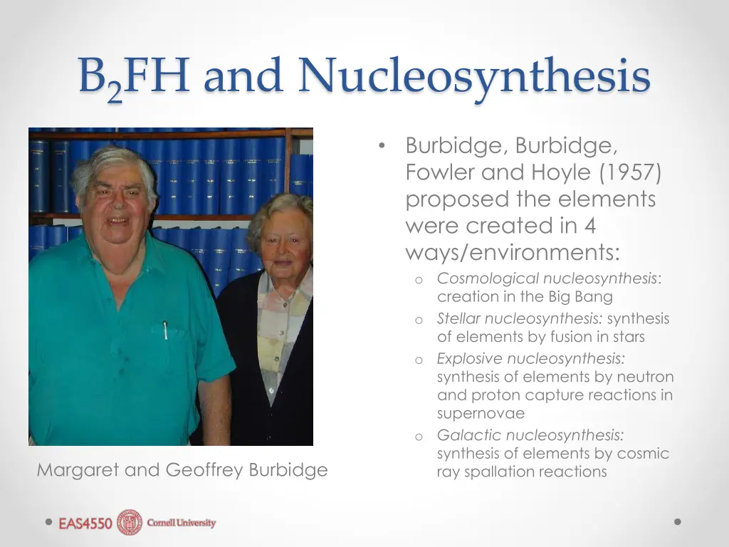 b 2 fh and nucleosynthesis