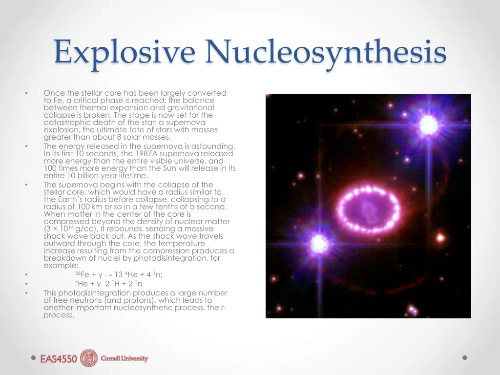 explosive nucleosynthesis