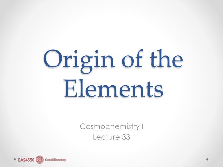 origin of the elements