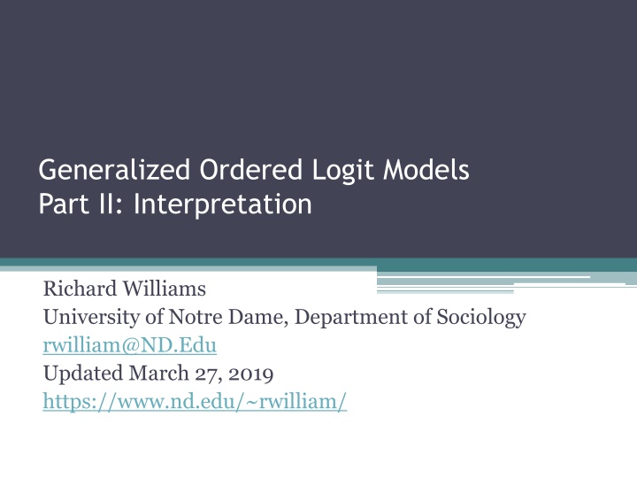 generalized ordered logit models part