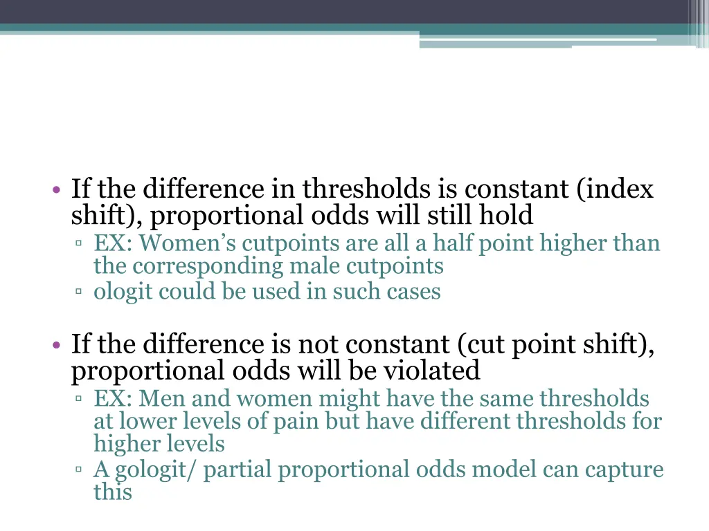 if the difference in thresholds is constant index