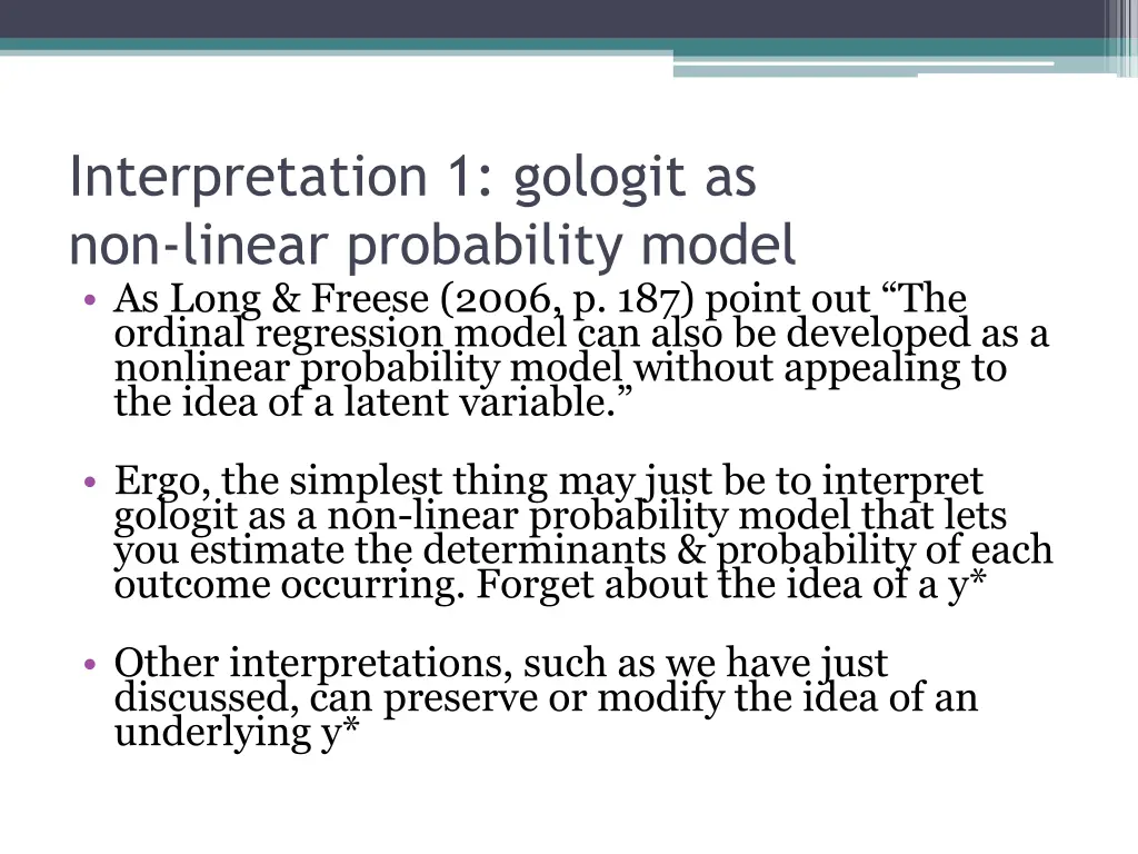 interpretation 1 gologit as non linear