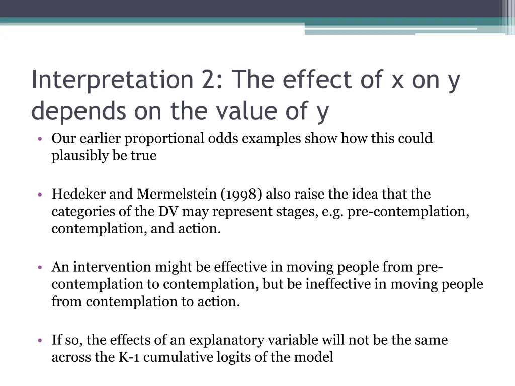 interpretation 2 the effect of x on y depends