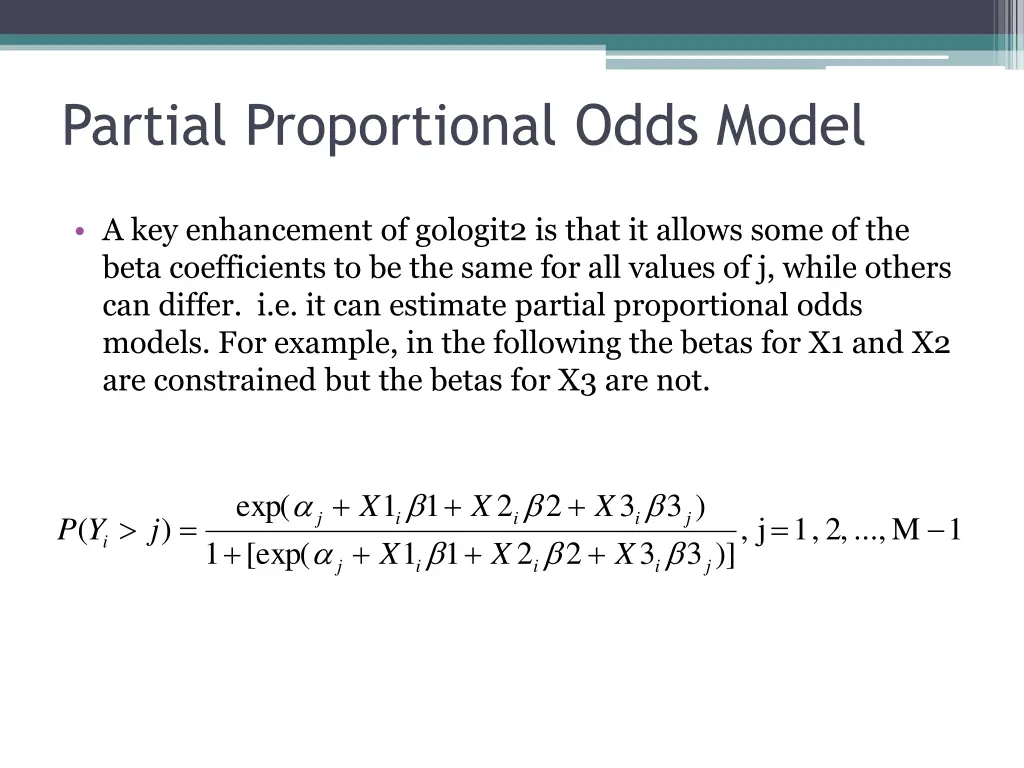 partial proportional odds model