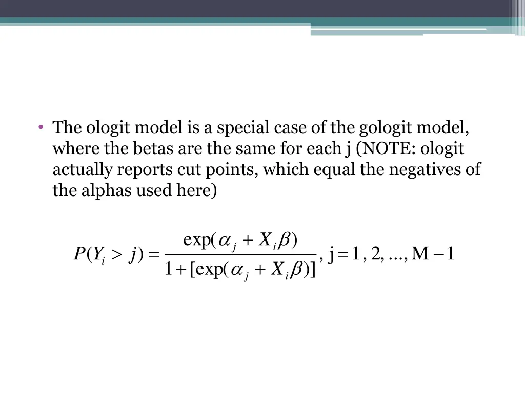 the ologit model is a special case of the gologit