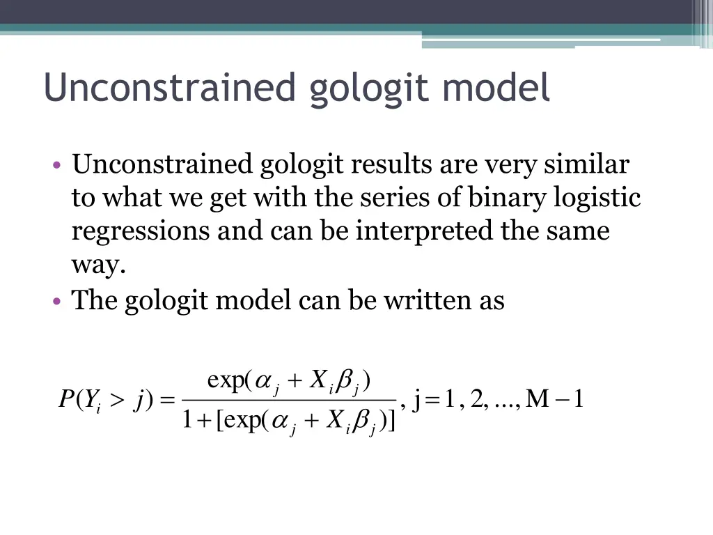 unconstrained gologit model