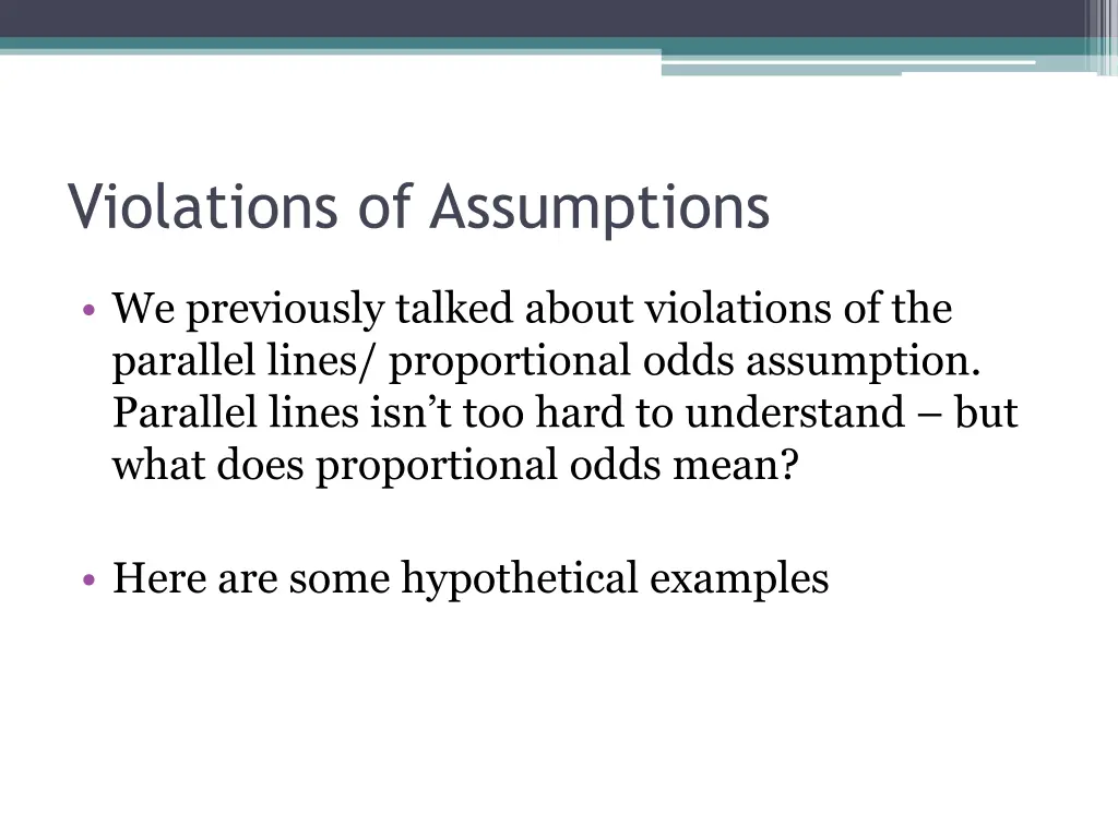 violations of assumptions