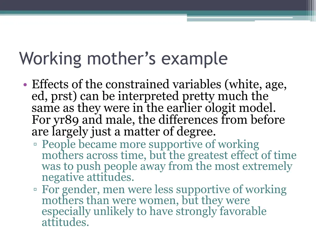 working mother s example