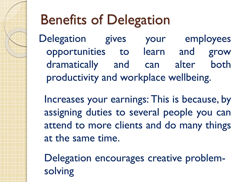 benefits of delegation delegation opportunities