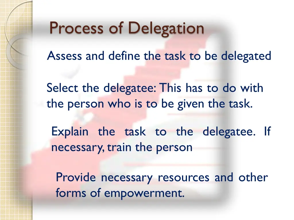 process of delegation