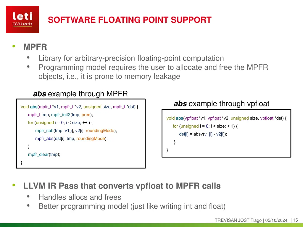 software floating point support 1