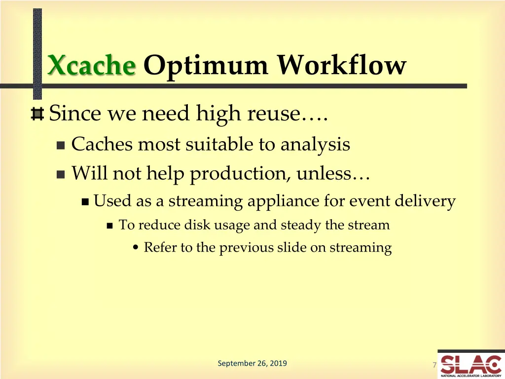 xcache optimum workflow