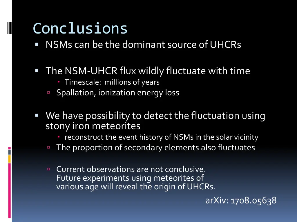 conclusions nsms can be the dominant source