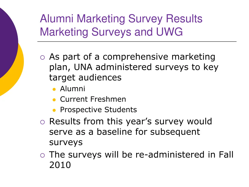 alumni marketing survey results marketing surveys