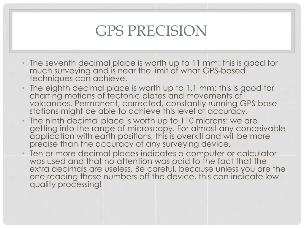 gps precision 1