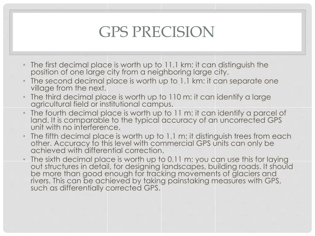 gps precision