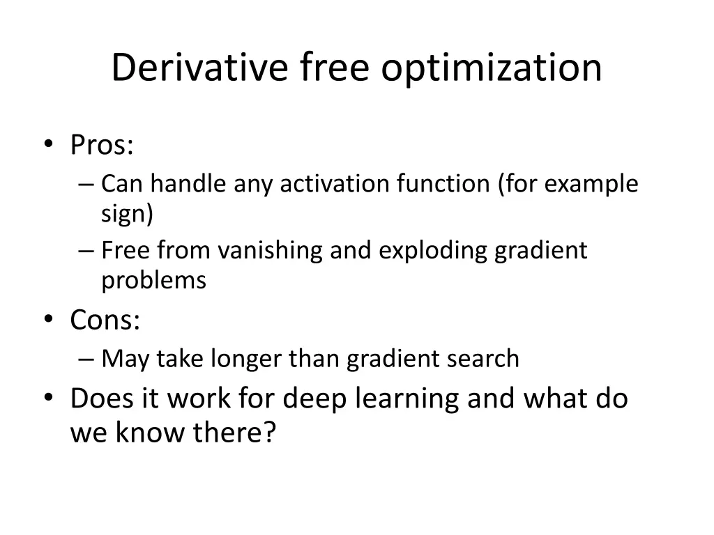 derivative free optimization