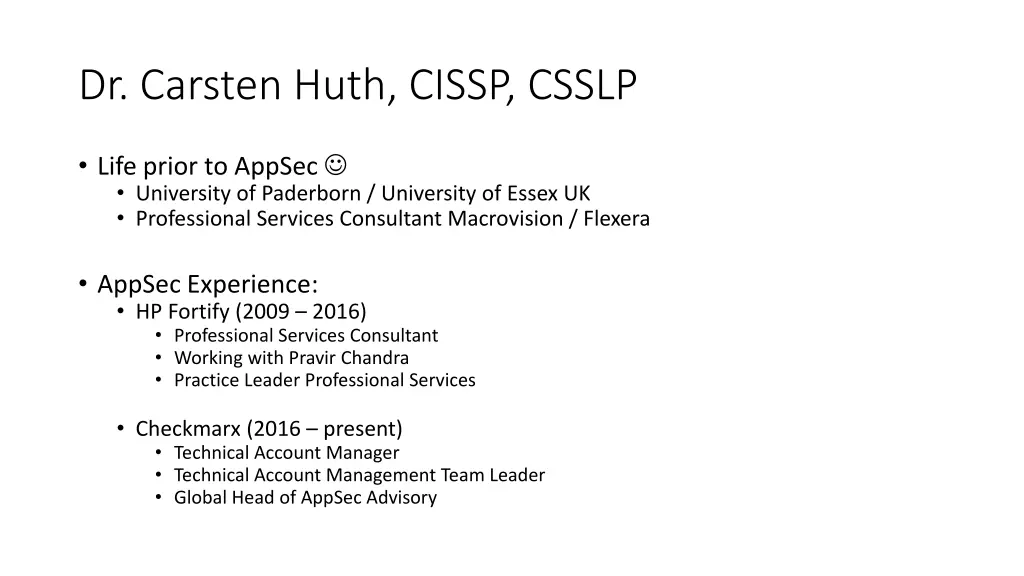 dr carsten huth cissp csslp