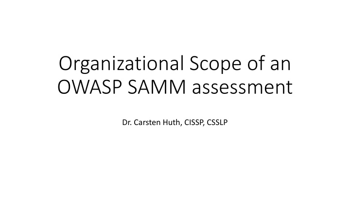 organizational scope of an owasp samm assessment