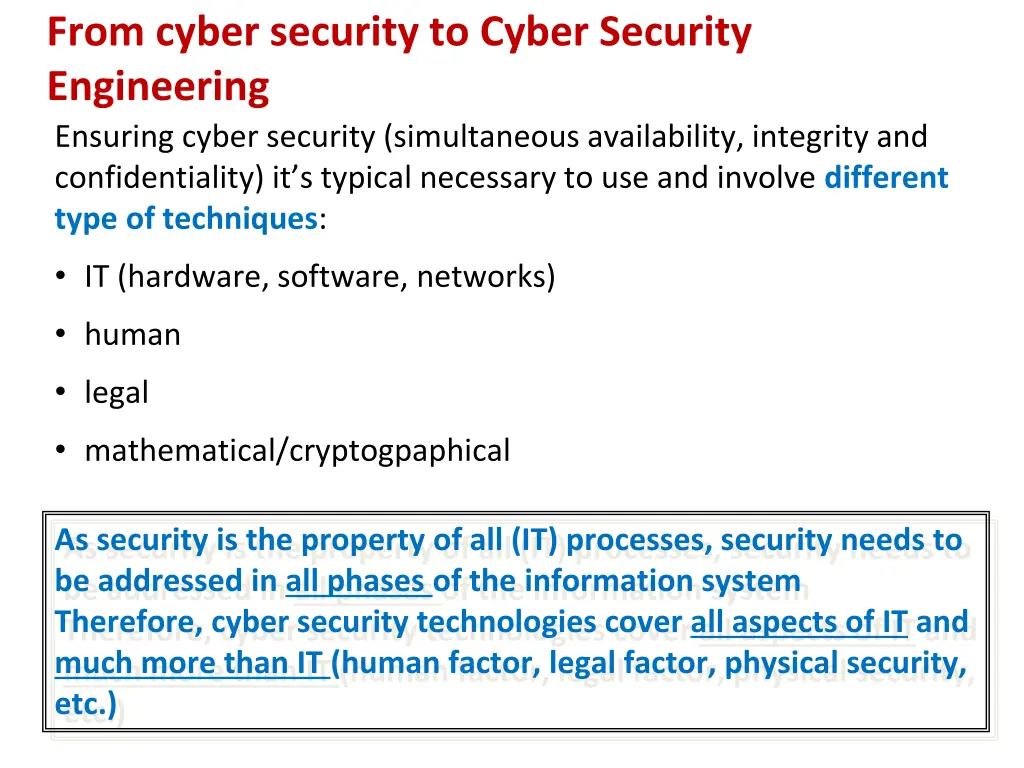 from cyber security to cyber security engineering