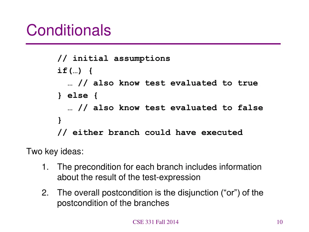 conditionals