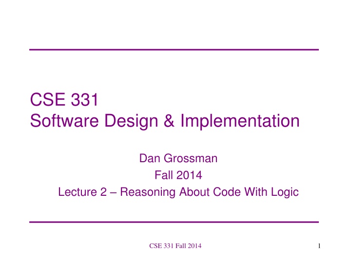 cse 331 software design implementation