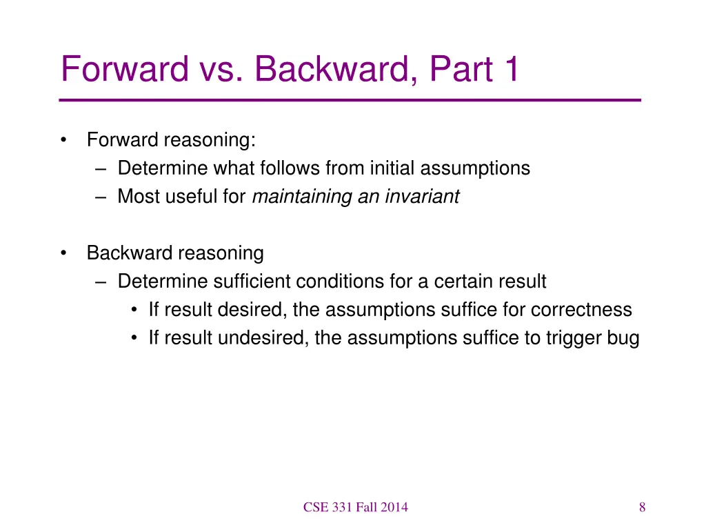 forward vs backward part 1