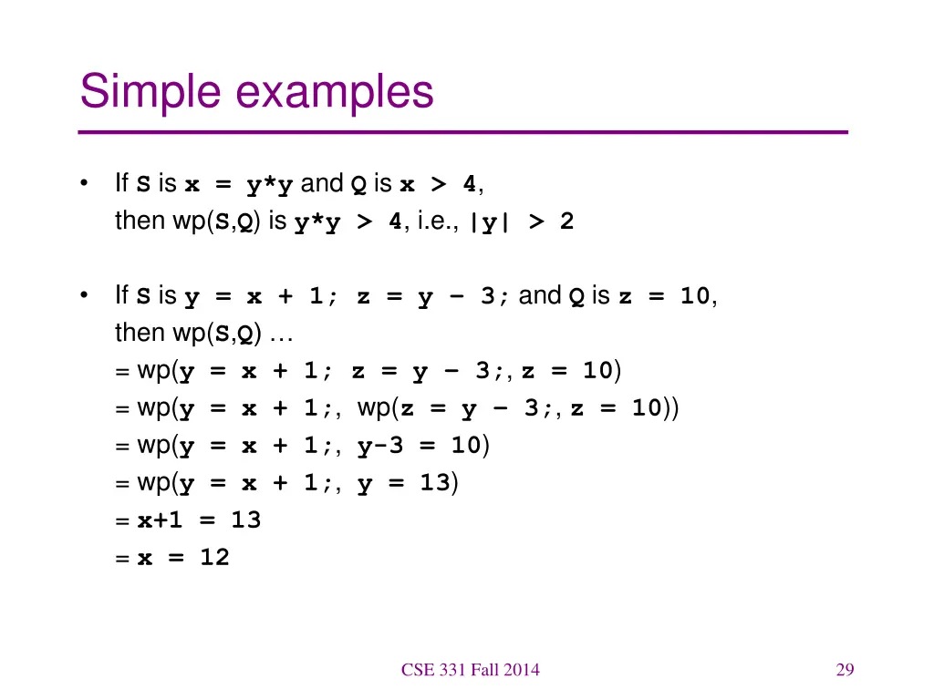 simple examples