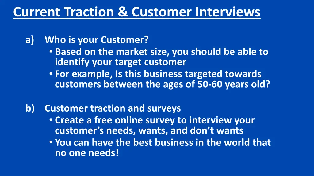 current traction customer interviews