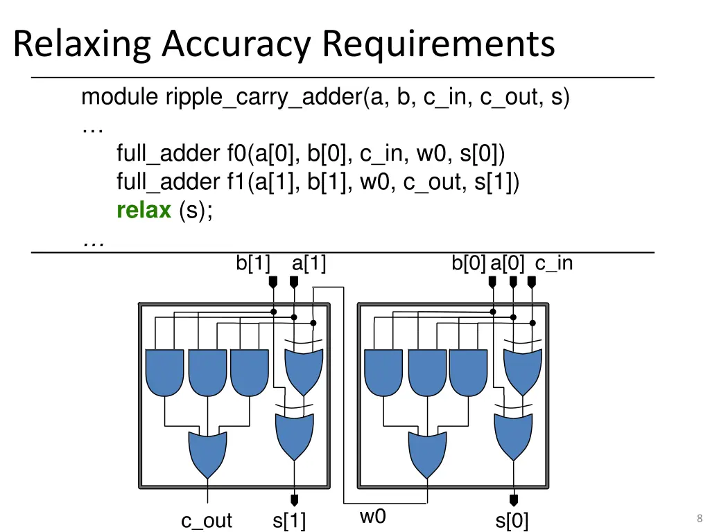 relaxing accuracy requirements