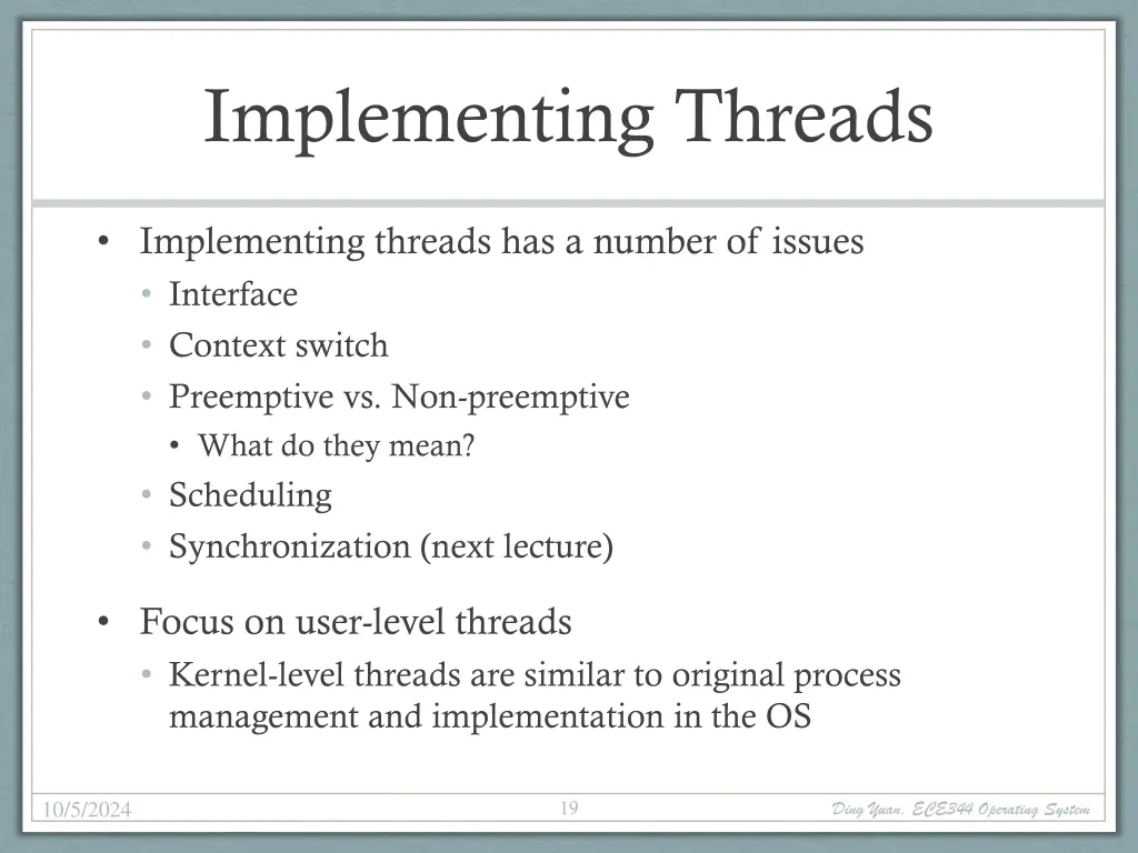 implementing threads